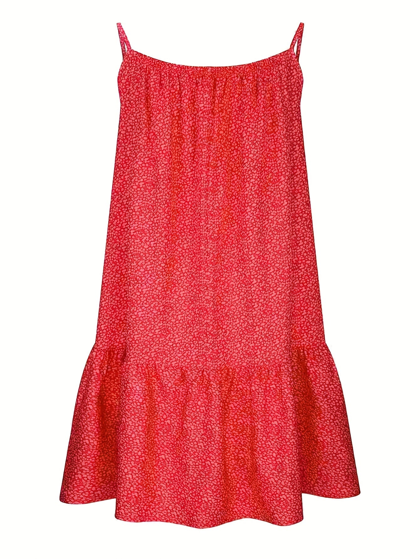 Ditsy Floral Print Dress Spaghetti Strap Ruched Dress
