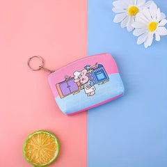 Cartoon Print Zipper Coin Purse Wallet For Kids Birthday