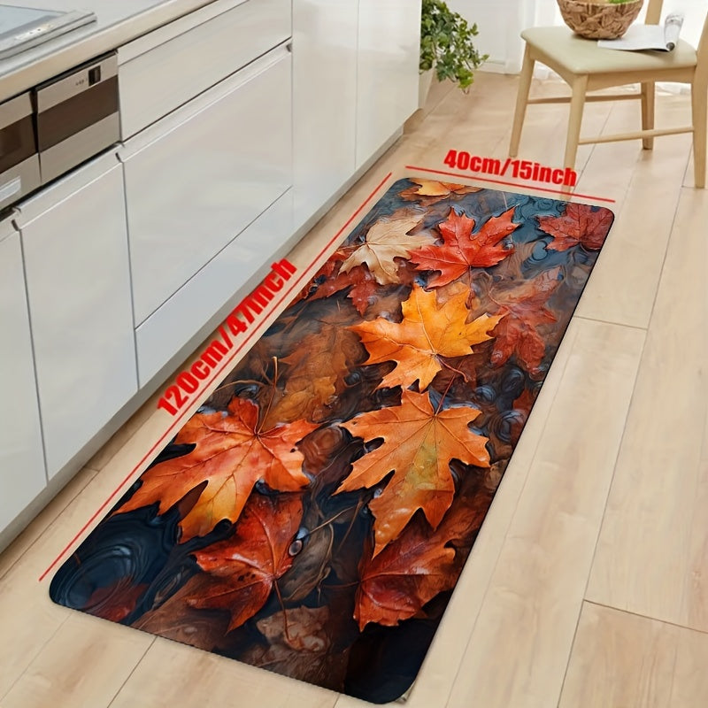 Leaves Pattern Rug Maple Leaves Water Surface Floor Mat
