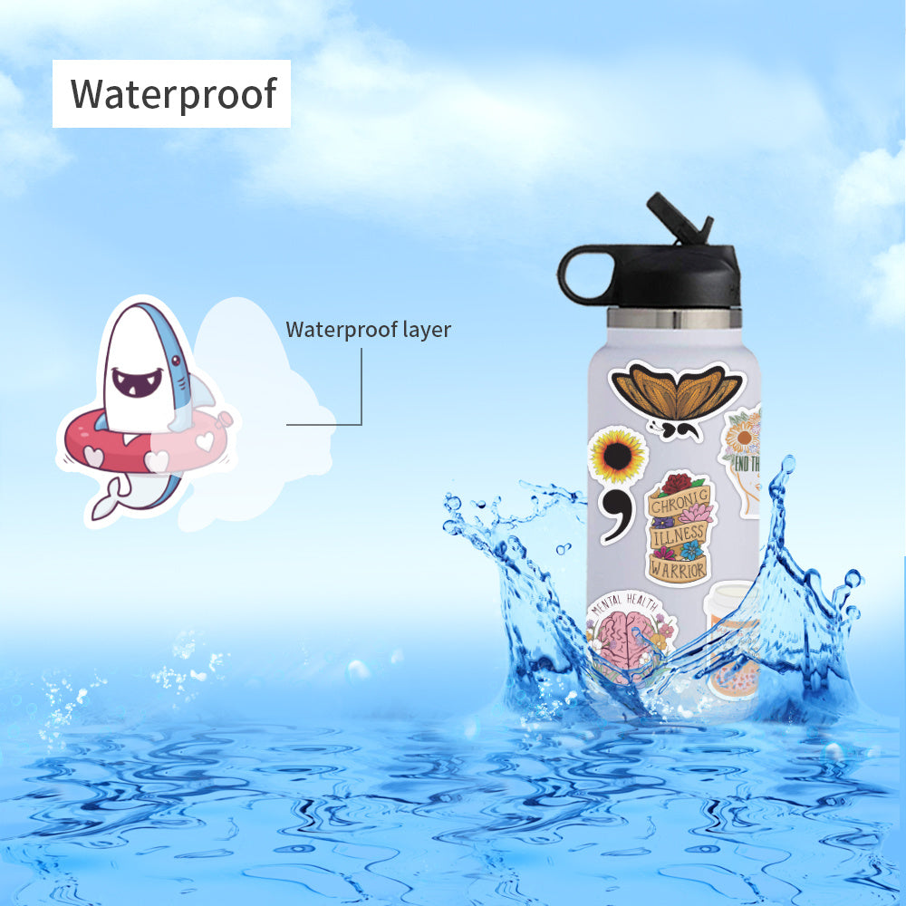 50PCS Mental Health Sticker, Doctor Encouragement Waterproof Decorative Sticker