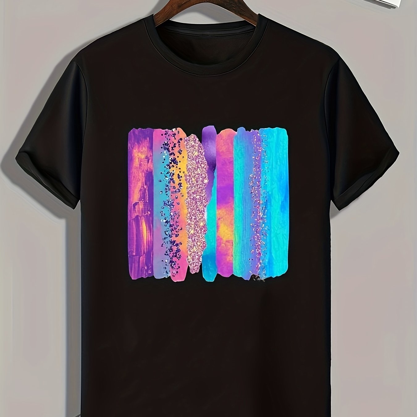 Striped Graphic Tee for Men - Casual Summer T-shirt
