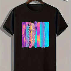 Striped Graphic Tee for Men - Casual Summer T-shirt