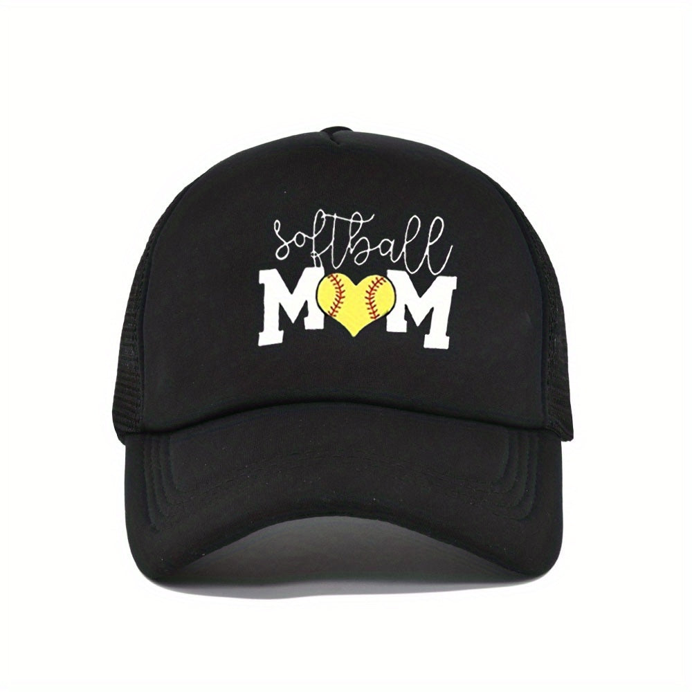 Softball Mom Trucker Hat Mesh Baseball Cap Sunshade Dad Hats