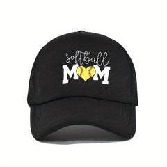 Softball Mom Trucker Hat Mesh Baseball Cap Sunshade Dad Hats