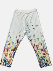 Graphic Print Skinny Capris Leggings Casual Stretchy Cropped Leggings