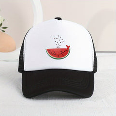 Kids Watermelon Print Mesh Baseball Cap Sunshade Breathable Peaked Cap