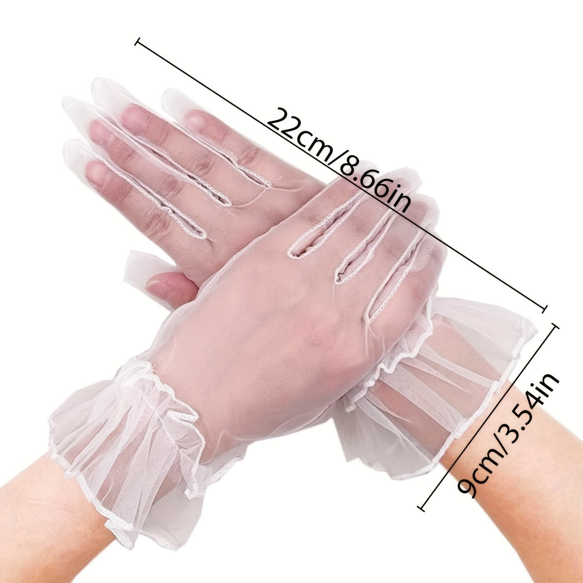 D EXCEED Polyester Gloves for Women Hand Wash 1 Pair Vintage Style Lace Gloves