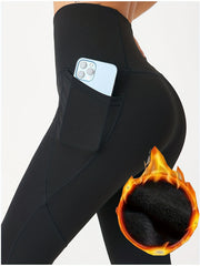 Warm High Waist Fleece Sports Leggings for Women