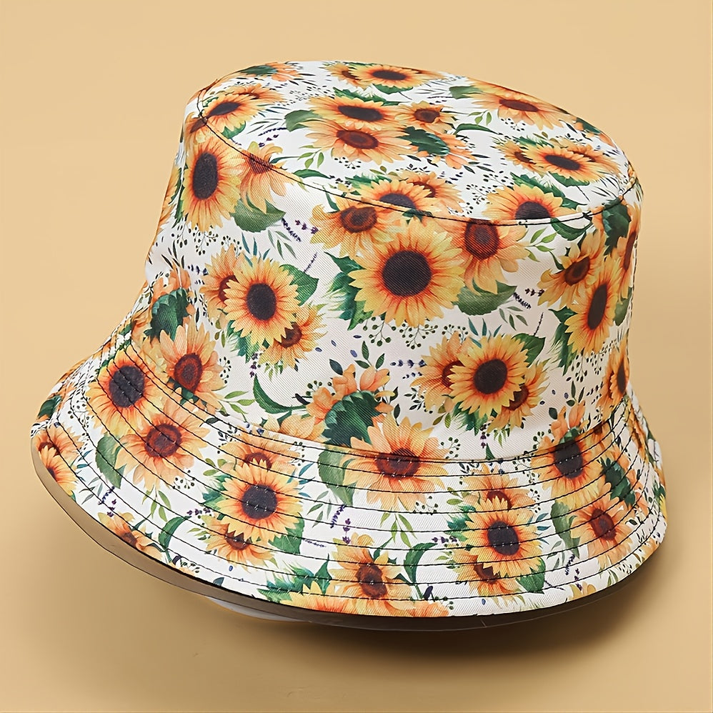 Classic Chrysanthemum Print Windproof Bucket Hat for Couples