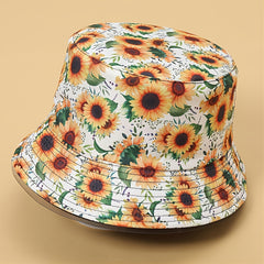 Classic Chrysanthemum Print Windproof Bucket Hat for Couples