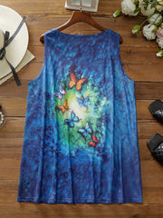 Colorblock Butterfly Print Tank Top