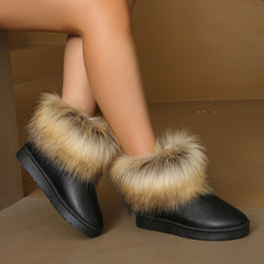 Women's Winter Thermal Furry Snow Boots Waterproof Non slip Ankle Boots