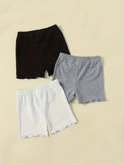 Girls Bow Front Elastic Waist Safety Shorts Tight Fit Kids Spring Summer Outfit