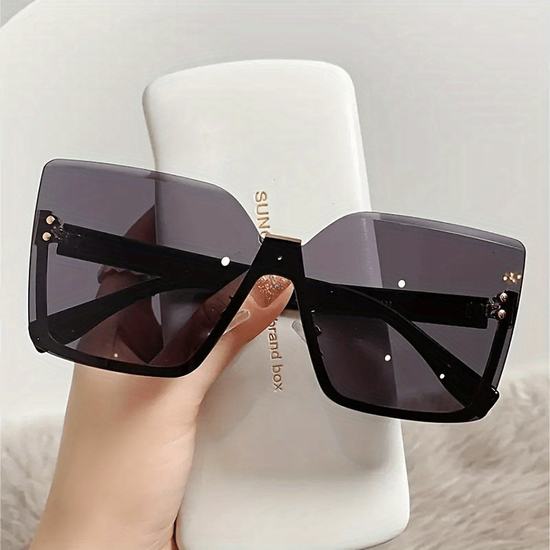 Oversized Rimless Sunglasses Gradient Glasses UV400