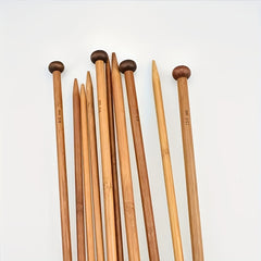 36pcs Bamboo Knitting Stick Needle Set 2mm 10mm Straight Needle with Plug