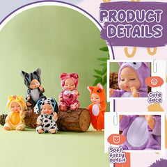 8pcs Mini Baby Doll Set 10 PVC Reborn Doll with Pajamas for 3+ Ideal Easter Gift