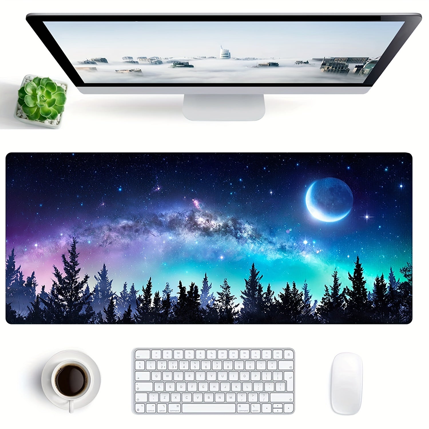 Large Desk Mat Extended Gaming Mouse Pad Non Slip Base Stitched Eges 70X30CM