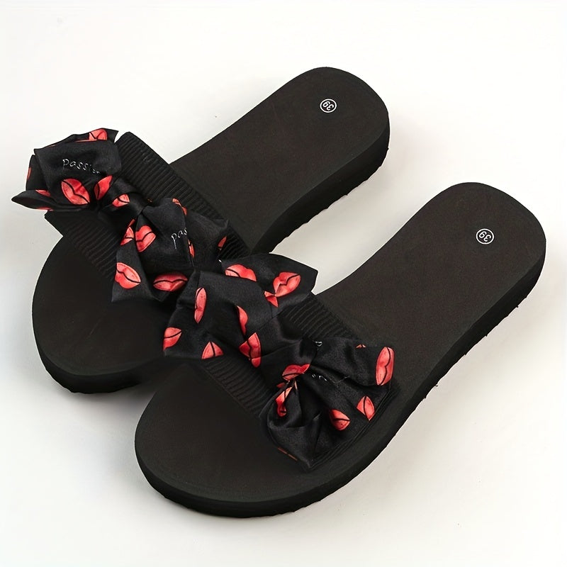 Women's Bowknot Slides Flatform Beach Shoes