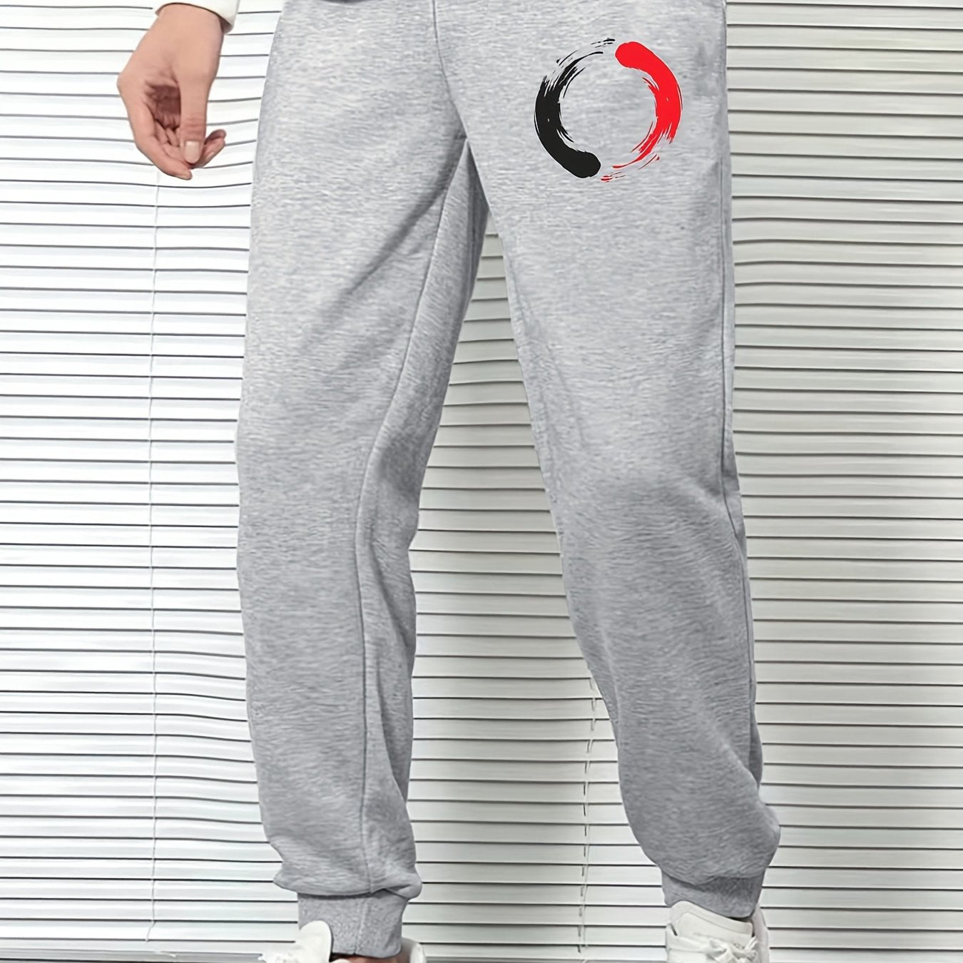 Red Print Men's Sports Trousers for Spring Summer Autumn