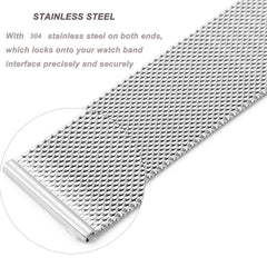 Casual Business Silver Stainless Steel Watch Strap