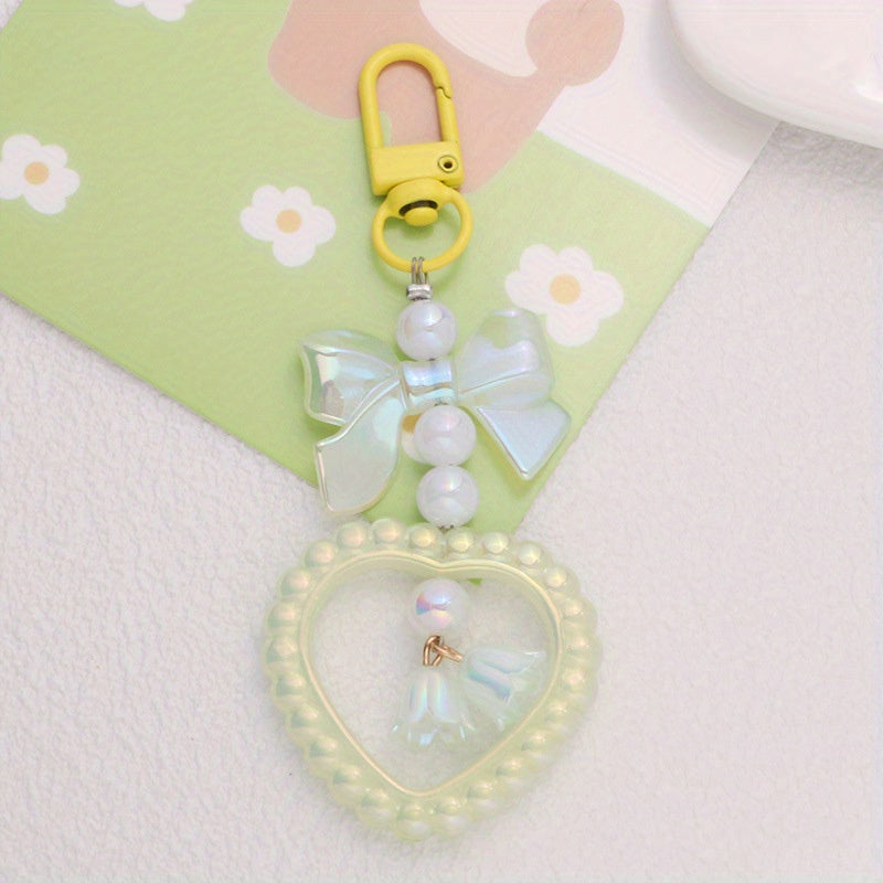 Acrylic Love Bell Orchid Keychain Pendant For Girls