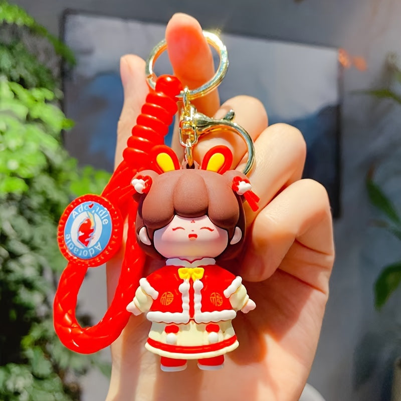 Chinese Style Cartoon Doll Keychain Bag Pendant Year Gift