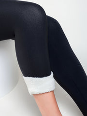 High Stretch Yoga Fleece Leggings High Waist Sports Running Warm Tight Pants