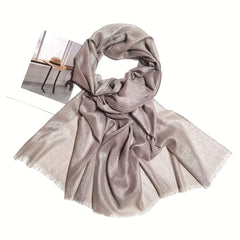 Solid Scarf Lightweight Fringed Shawl Wrap Versatile Head Scarf