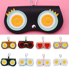 Women's Leather Eyeglass Case Snap Closure for Home Travel