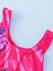 Camisole Swimsuit Baby Girls Cartoon Print Swimming Jumpsuit