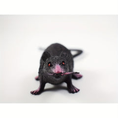 3pcs Mini Mouse Pups Realistic Plastic Toys Grey Fur Pink Accents Glowing Eyes
