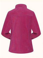 Women's Fleece Zip Thermal Jacket Sports Coat Turtle Neck Activewear