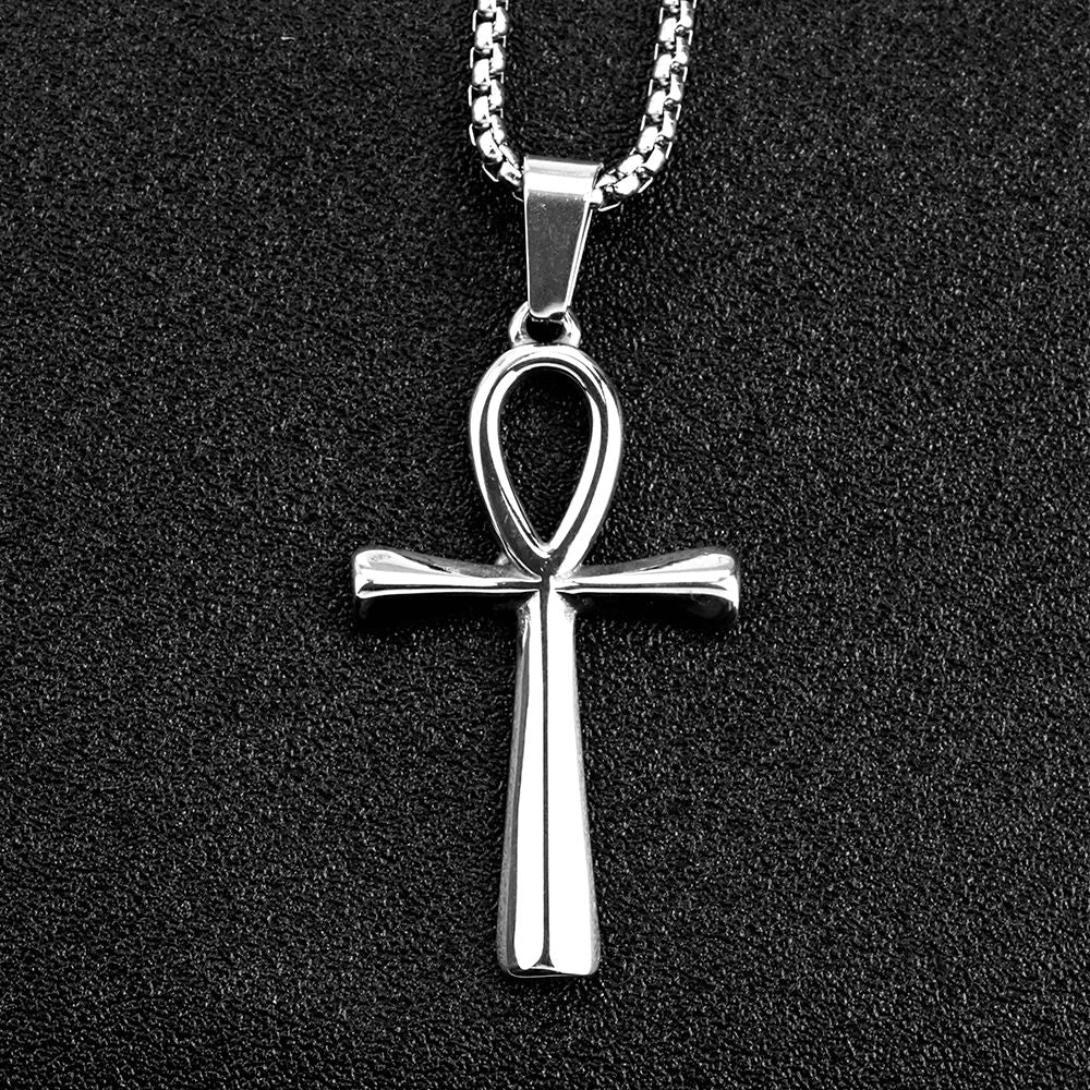 Ancient Egyptian Life Charm Pendant Cross Necklace