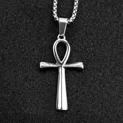 Ancient Egyptian Life Charm Pendant Cross Necklace