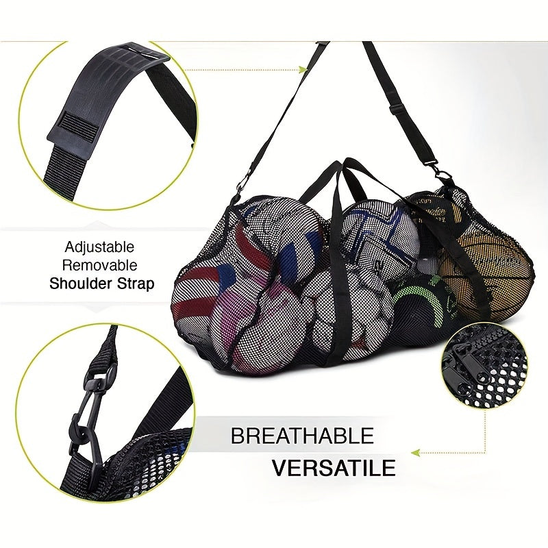 Large Mesh Beach Tote Bag Heavy Duty Football Storage Washable Travel Bag