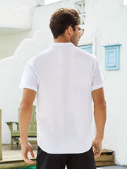 Men's V Neck Short Sleeve Pullover Shirt