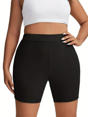 Women's Plus Solid High Rise High Stretch Biker Shorts