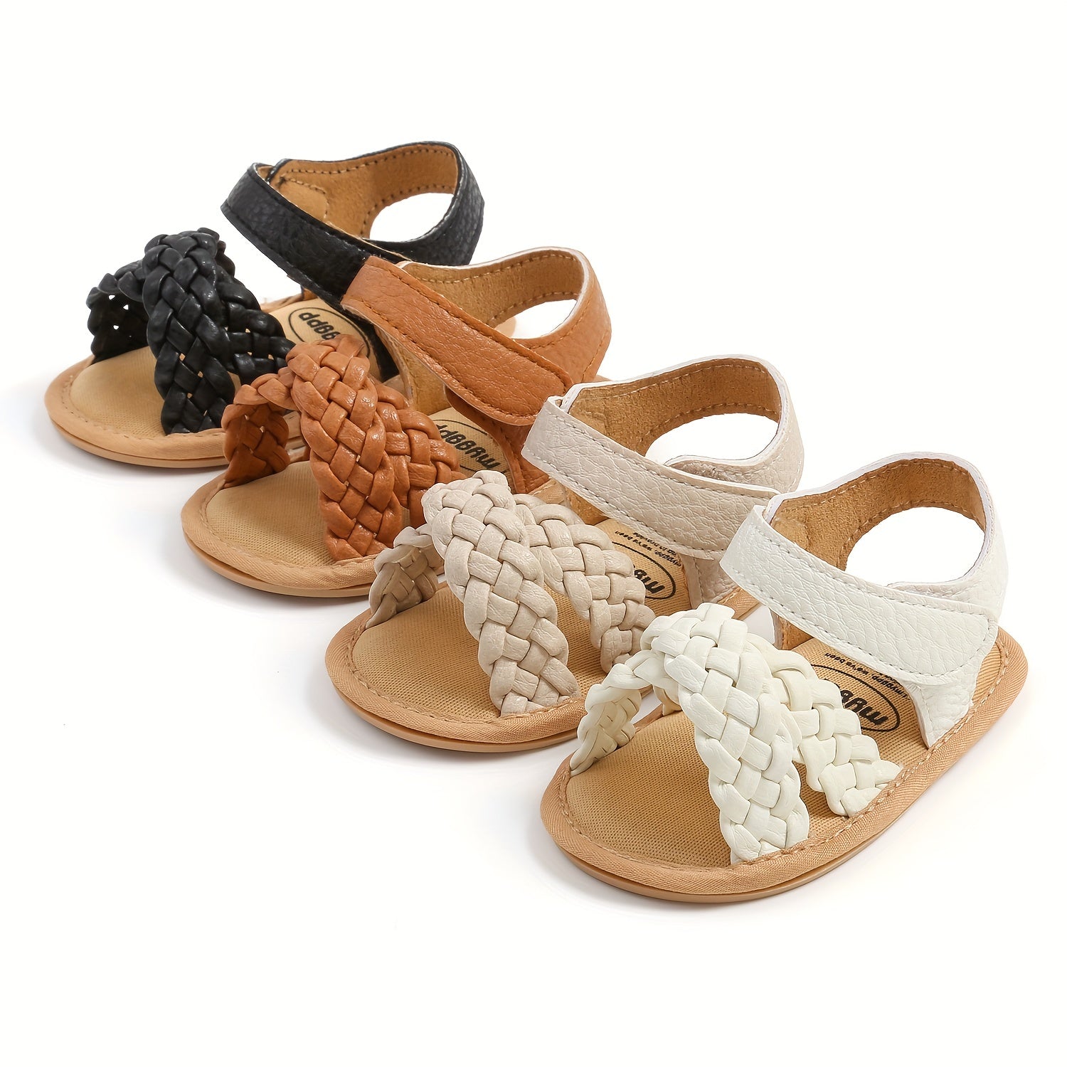 Baby Girls Braided Strap Sandals Hook & Loop Infant Summer Shoes