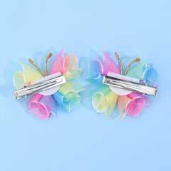 2pcs Cartoon Mesh Butterfly Hair Clips for Baby Girls
