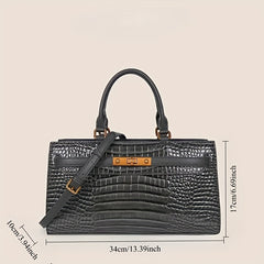 Gray Textured Tote Bag Convertible Shoulder Crossbody Zip Closure