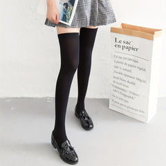 4 Pairs Striped Thigh High Socks Women's Stockings