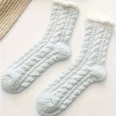 4 Pairs Winter Warm Fluffy Socks Thick Thermal Soft Coldproof Crew Socks
