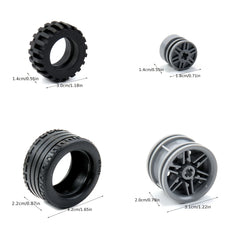 68pcs High Tech Building Blocks Gears Tires Tracks Wheels Accessories Pack
