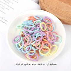 100 Colorful Mini Hair Ties for Kids