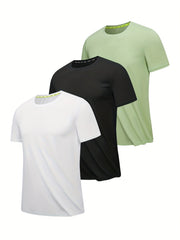 Men's Quick Dry Short Sleeve T-Shirt for Fitness Gym Running Cycling