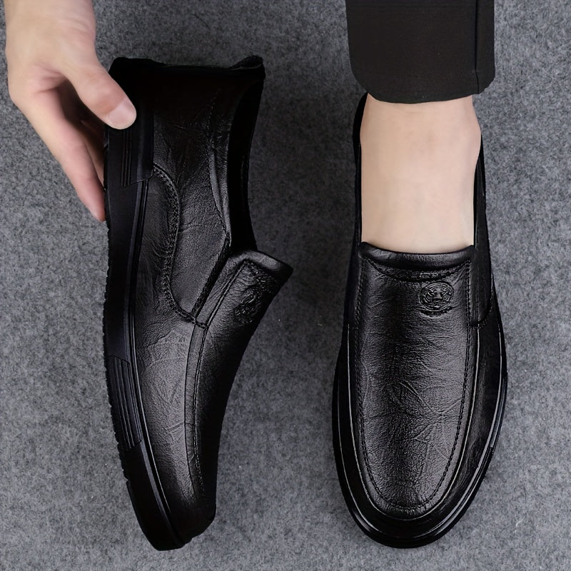 Men's Logo Loafer Shoes Non-slip Slip On Dress Shoes