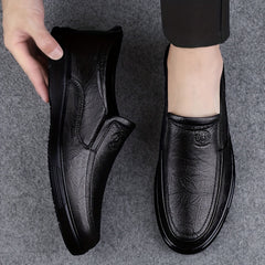 Men's Logo Loafer Shoes Non-slip Slip On Dress Shoes