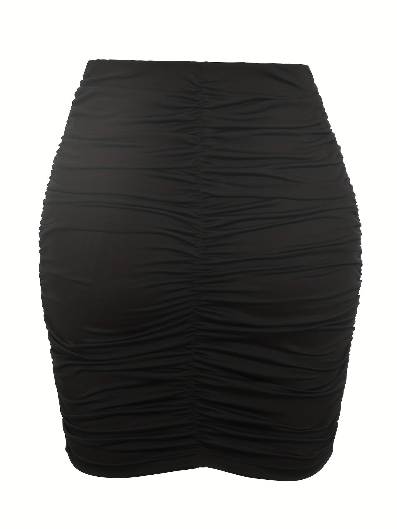 Solid Slim Ruched Mini Skirt Casual Every Skirt
