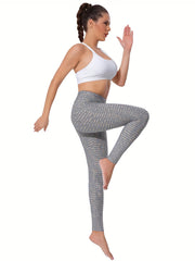 Gray Stripe Yoga Leggings High Waist Butt Lifting Sports Tights
