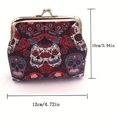 Skull Head Coin Purse Earphone Bag Girls Vintage Birthday Gift